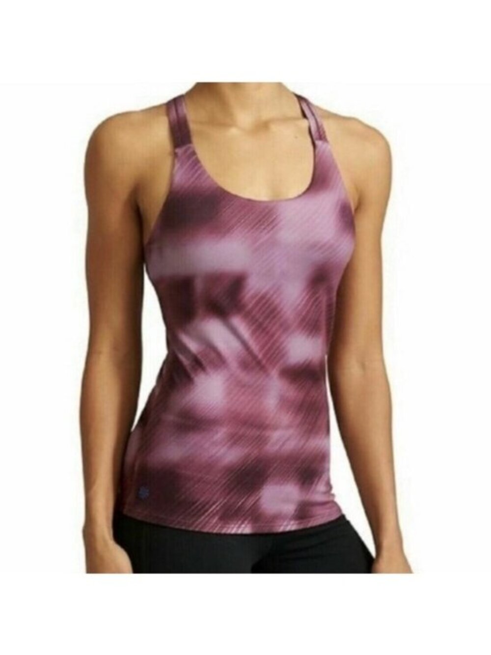 Athleta Optimism Alpine Chia Workout Tank Top Size Small Built In Bra